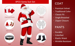 COSTHEME Christmas Santa Claus Cosplay Costume Outfit (One Size Fits Most Men)